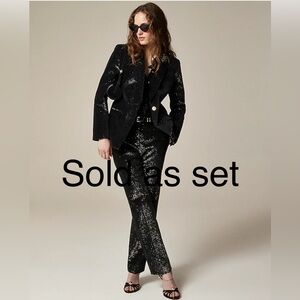 SET,NWT- Black Glitter Blazer & Trousers Suit Set NWT ($596 Retail)